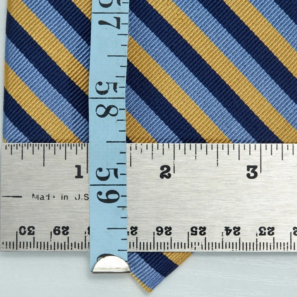 Jos. A. Bank Tie‎ Mens OS Blue Gold Striped Executive Collection Silk